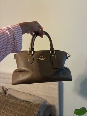 COACH Leather Satchel with Gold Hardware